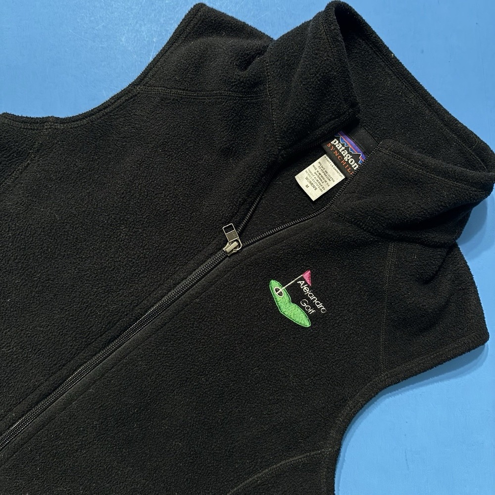 Y2K 2000's Pategonia Classic Synchilla Vest Women Fleece Black Golf Size Medium